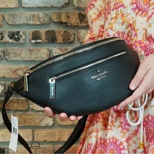 Kate Spade Leila Belt Bag, Black, Zipper, Authentic and NWT!